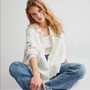 Free People One Scout Oversized Jacket White Size M